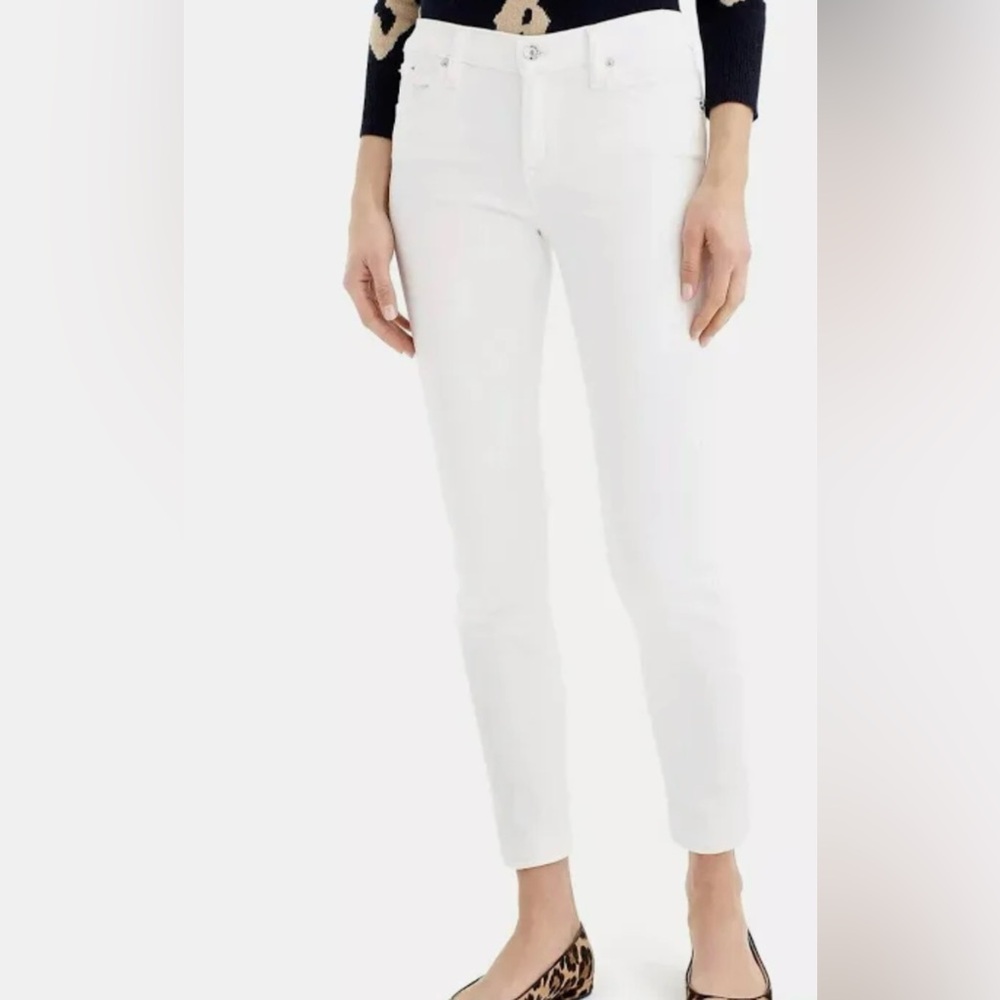 J. Crew Women’s White Denim Toothpick Jeans - 8” Rise.  Size 26.